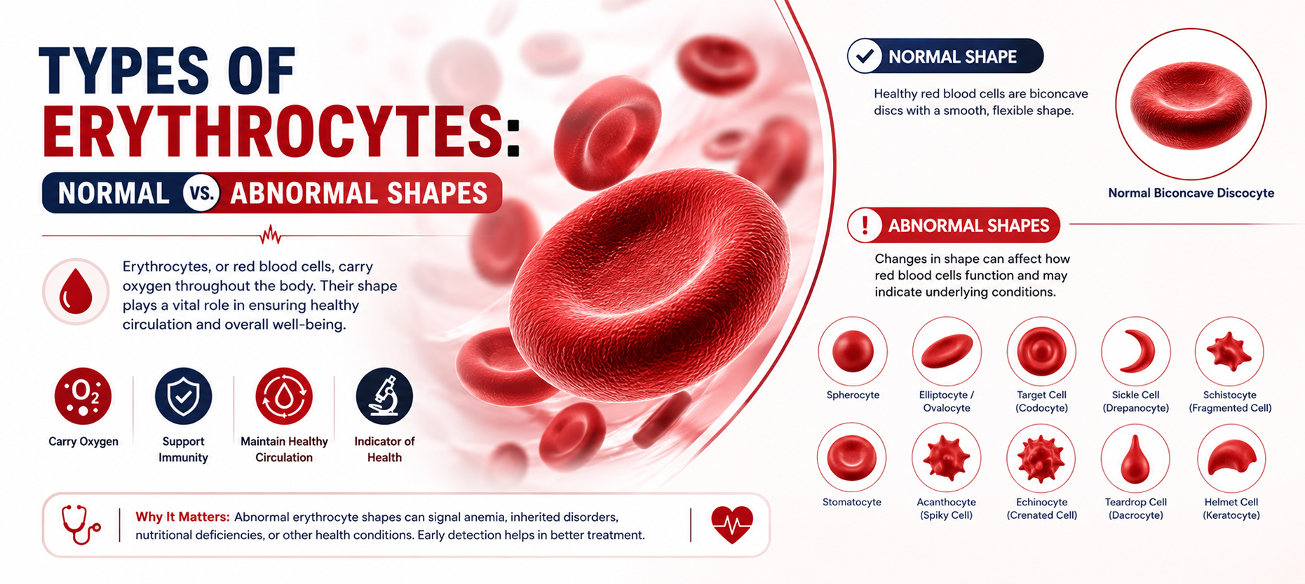 Types of Erythrocytes: Normal vs. Abnormal Shapes
