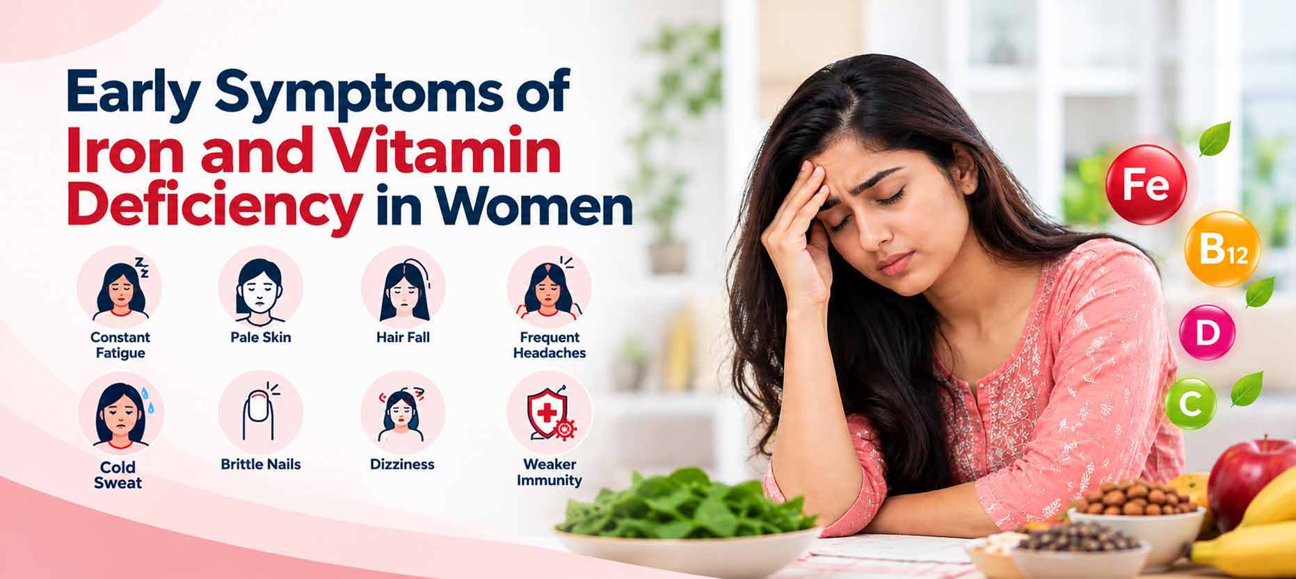 Early Symptoms of Iron and Vitamin Deficiency in Women